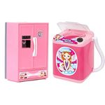 RATNA'S Premium Quality Toy Refrigerator for Kids (Pink) & Premium Quality Washing Machine Toy for Kids(Non Battery Operational) Just A Toy (Pink)