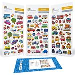 Car Transport Digger Stickers for Children, Kids, Toddlers, Adults OVER 90 Stickers - 3 Pack Self Adhesive Sticker Sheets - Scrapbook Craft Activities and Party Bag Fillers