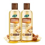 Joy Honey & Almonds Body Oil for Women & Men | Nourishing Body Oil with Vitamin E & Sunscreen for All Skin Types | Daily Use Body Massage Oil After Bath for Moisturizing Dry Skin | Pack of 2-400ml