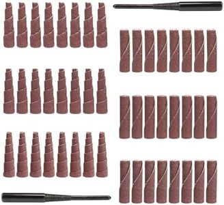 50Pcs 2 Inch Sand Paper Abrasive Cartridge Rolls,Cone Cylinder Rotary Tool Flap Disc with CR-9 1/4" Shank Sanding Mandrel,Die Grinder Porting Tools Grinding Bits Drum Sanders for Wood Metal
