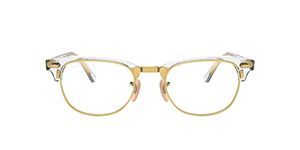 Ray-Ban RX5154 Clubmaster Square Prescription Eyeglass Frames, Transparent/Demo Lens, 51 mm