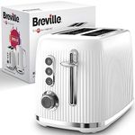 Breville Bold White 2-Slice Toaster with High-Lift and Wide Slots | White and Silver Chrome [VTR037]