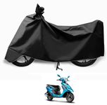 Auto Hub Scooty Cover Compatible with TVS Zest, Dustproof - UV Protection, Scooty Cover, with Mirror Pocket, Black