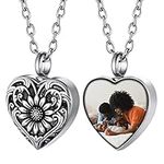 PROSTEEL Ash Necklace Flower Urn Necklace for Ashes Heart Ashes Keepsake Pendant Memorial Necklace