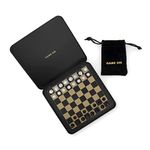 Iron & Glory Travel Chess Set | Travel Games For Adults | Board Games | Chess Set | Magnetic Game | Portable Mini Size | Classic Strategy Game for Family | Magnetic Board & Pieces | Pouch Included