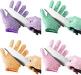 4 Pairs Kids Cut Resistant Gloves Level 5 Safe Gloves Protection for Kitchen Garden, Oyster Shucking, Crafts, DIY (Small)