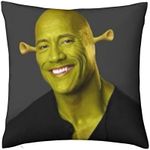 Ancrkog Shrok Rock Throw Pillow Covers 18"X18" Funny Meme Pillows Home Decor Pillowcase Bedroom Living Room Dormitory College Cushion Cover for Couch Sofa Bed