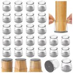 Chair Leg Floor Protectors 24PCS Furniture Sliders for Hardwood Floors, Silicone Chair Leg Protectors for Protecting Floors from Scratches and Noise, Clear-Universal Small