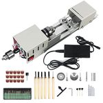 Versatile 6-in-1 Mini Lathe: 96W Metal Small Lathe for DIY Wood Model Making, Drilling, Carving, Grinding Wood and Stone