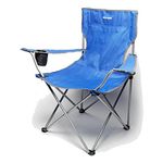 Eurohike Peak Folding Chair with Drinks Holder & Arm Rests for Adults & Kids, Lightweight, Portable, Compact, Ideal for Camping, Festivals, Picnics, Beach & Outdoor Events, Carry Bag, Blue