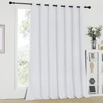 NICETOWN White Curtain for Wide Window - Vertical Blinds Soft Vertical Window Treatment for Sliding Glass Door (1 Pack, 100 x 95 Inch, Greyish White)