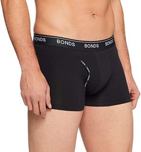 Bonds Mens Underwear Cotton Blend Guyfront Trunk (1 Pack), Black (1 Pack), Medium