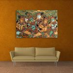 Inephos Fabric Unframed Canvas Painting - Kerala Mural Art Wall Painting For Living Room, Bedroom, Office, Hotels, Drawing Room (Multicolour, 91Cm X 61Cm, Abstract)