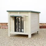 FeelGoodUK Wooden Hide House Cat Rabbit Shelter Shade Small Animal 42 w x 51 d x 42 h (Sage Grey, Small)