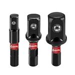 ColumPro 3pcs 4CM Short Power Drill Sockets Adapter with Holder 1/4", 3/8", and 1/2" Drive Adapter Power Drill Socket Converter for Cordless Screwdriver