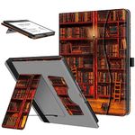 Fintie Stand Case for Kindle Scribe (2022 Released) 10.2 Inch Tablet - Premium PU Leather Stand Cover Auto Sleep/Wake with Card Slot and Pen Holder, Library