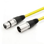 Dremake Balanced XLR Cable 40 Foot XLR Male to XLR Female Snake Cord Professional Microphone Cable for Recording, Mixing, Live Sound & Performance - Yellow