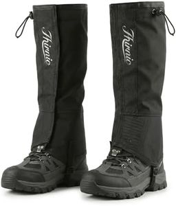 Fhirnic Leg Gaiters for Hiking, Lightweight Waterproof Boot Gaiters for Men Women, Adjustable Shoe Gaiters for Hiking Walking Climbing Hunting Trekking Mountaineering Skiing (Black, M)
