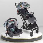 R for Rabbit Pocket Stroller Lite Travel System for Baby Stroller & Pram + Infant Car Seat for Kids, Travel Friendly Compact Fold for 0-3 Years Babies|Quick Fold & Sturdy| (Denim Grey)