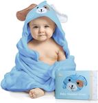 FOREVERPURE Baby Towels with Hood - Soft, Absorbent Viscose Made of Bamboo, Extra Large 35 x 35 Inches, for Newborns, Infants, Boys and Girls, Blue