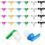 30 Pack Bulk Kids Earbuds Headphones for Classroom School Library, Student Wired Headphones Wholesale Multi Colored Earphones for Computer Chromebook Laptop PC(Mixed Colors)