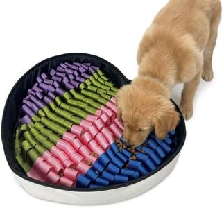 CareCooo Heart Shaped Dog Snuffle Mat, 20 x 20 Inch Nylon, Velcro, Beige