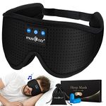 MUSICOZY Sleep Headphones Breathable Bluetooth Headband 3D Sleeping Headphones, Wireless Music Eye Mask Sleep Earbuds for Side Sleeper Women Office Air Travel Cool Tech Gadgets Unique Gifts Black