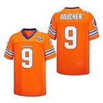 DEAD PRESIDENTS The Waterboy #9 Bobby Boucher 50th Anniversary Movie Mud Dogs Bourbon Bowl Movie Football Jersey for Kids (Orange, Small)