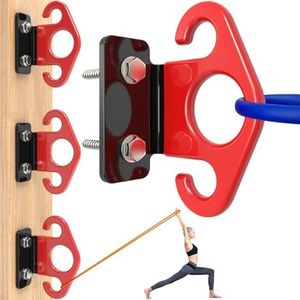 KOMOHOM Resistance Band Wall Anchors, Space-Saving Workout Wall Mount Anchor for Home Gym Workouts, Physical Therapy, and Strength Training,Wall Anchor for Resistance Bands Dark red (3pcs)