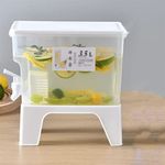 Kiesh Water Jug with Faucet Lemon Juice Jug for Refrigerator Plastic Drinks Beverage Dispenser with Lid, Cold Buckets Fruit Teapot Tea Kettle for Home Party (3.5L DRINK BEVERAGE DISPENSER WITH STAND)