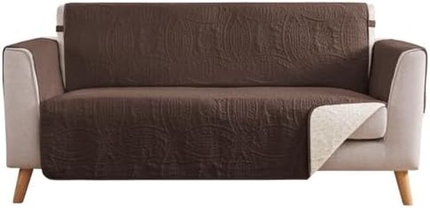 Pamhaven Soft Couch Cover 2 Cushion Sofa, Water-Repellent Sofa Slipcovers for Loveseat, Machine Washable Love Seat Quilted Couch Covers, Pet Friendly Loveseat Slipcovers (Loveseat 56", Chocolate)