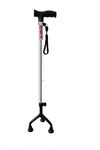 KBG Surgical 3 Leg Black Base Height Adjustable with Hand Dori Walking Cane Stick for Elderly & Those Physically Challenged (Chrome Finish)