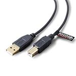 rhinocables USB 2.0 High Speed Printer Lead with Gold Connectors — A-Male to B-Male Cable — 5m Length (Black)