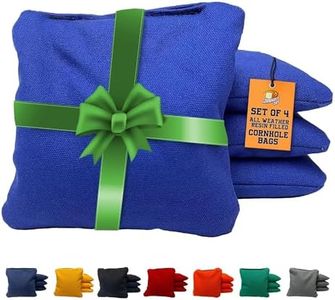 Cornhole365 All Weather Cornhole Bags - 6"x6" Premium Plastic Pellet Resin-Filled, Weather-Resistant, Solid Color Duck Cloth Cornhole Bean Bags - Professional Cornhole Bags Set of 4 (Storm Royal)