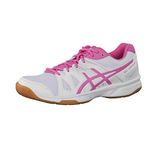 Asics Women’s Gel-Upcourt Volleyball Shoes, Bianco (White/Azalea Pink/White), 8.5 UK