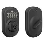 Schlage BE365 PLY 622 Keypad Electronic Deadbolt, Matte Black