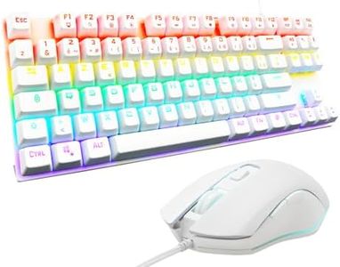 The G-Lab Combo Mercury - Pack Clavier Et Souris Gamer Mécanique Programmable- Clavier Gaming Mécanique Tkl, RGB, Switch Red, Azerty- Souris Gaming RGB, 6 Boutons 7200 Dpi [Blanc] - New