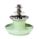 Giles & Posner Mini Chocolate Fountain – Electric 3 -Tier Machine with Hot Melting Pot Base, Auto Switch-Off, 0°C to 50°C, Party Dip & Share, Strawberries/Fruit, Detachable Food Trays, 25W, Green