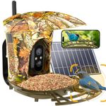 Smart Bird Feeder with Camera+7W Solar Panel,180°Wide View 1080P Auto Capture Bird Video&Motion Detection,AI Identify 11000+ Birds,Bird Feeder Camera Ideal Present for Bird Lover(MapleLeaf)