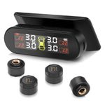 Avutrel TPMS Tyre Pressure Monitoring System, 4 Alarm Modes, Solar/USB Charging,Auto Alarm System, with 4 External Sensors, for Sedan, SUV, MPV, Trailer etc
