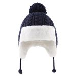 XIAOHAWANG Toddler Winter Hat with Pompom Warm Baby Boys Girls Beanies Knit Kids Earflap Hats (L, Navy)