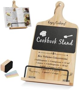 Funistree Cookbook Stand with Chalkboard Eraser, Unique Gifts for Women Mom Wife Grandma, Relaxation Gift for Woman, Recipe Book Holder Stand for Kitchen Counter, Kitchen Baking Book Holder Birthday