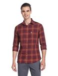 U.S. POLO ASSN. Men's Regular Fit Tartan Check Twill Casual Shirt (USSHT1396_Maroon