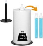 SPRINGFIELD STUDIOS Paper Towel Holder with Spray Bottle Center, Paper Towel Holder Countertop, Kitchen Paper Towel Holder, Standing Paper Towel Holder, Black Paper Towel Holder with Sprayer