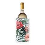 Vacu Vin Active Cooler Wine Chiller - Reusable, Flexible Wine Bottle Cooler - Floral Print - Wine Cooler Sleeve for Standard Size Bottles - Insulated Wine Bottle Chiller to Keep Wine Cold