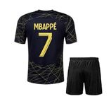 Soccer Football Paris Football Jersey Mbappe 7 with Black Shorts (Kid's, Boy'&Men)(12-13 Years, Multicolor)