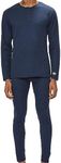 Dickies Mens Long Johns Thermal Underwear Set, 2 Piece Waffle Knit Henley Base Layer Set for Men Navy
