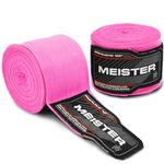 Meister Adult 180" Semi-Elastic Hand Wraps for MMA & Boxing (Pair) - Pink