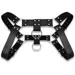 Men's Chest Strap Adjustable Chest Belt with Buckle Ring Punk Male Chest Strap Mens for Halloween Outfits, Black (Simple)