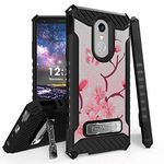 GB Military Grade Shockproof Hybrid Cover Dual Layered Case w/Kickstand Compatible with LG Stylo 4 / Stylo 4 Plus (Q710) - Spring Flowers